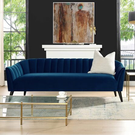 3 Seater Chesterfield Couch Furniture,Classic Velvet Upholstered Sofa with Deep Tufted Back and Scroll Arms - Image 4
