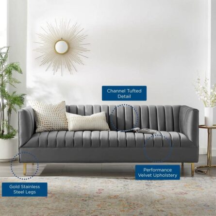 Anzla 3 Seater Chesterfield Sofa - Image 3