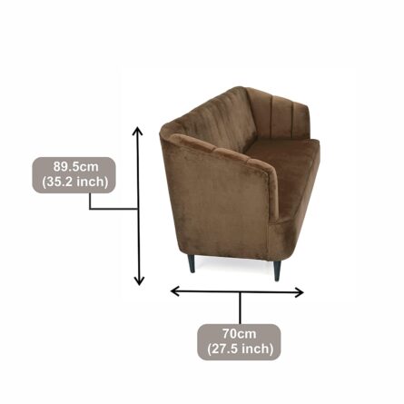 Ryan Gray Velvet Upholstered Sofa 3-Seater Sofa Solid Wood Frame - Image 9