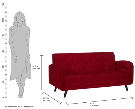 MAHARAJA FABRIC 3 SEATER SOFA - Image 4