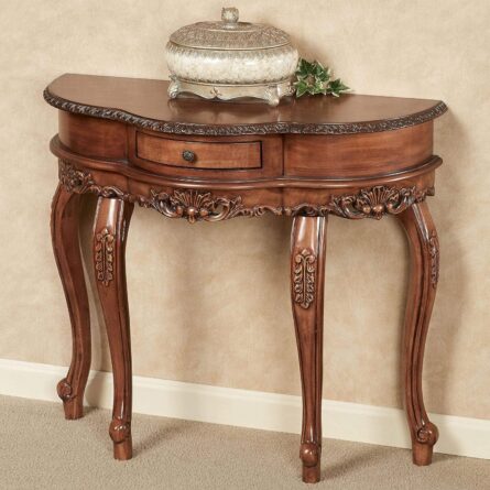 Furniture Piece Carved Wood Two Drawer Telephone Table - Image 2