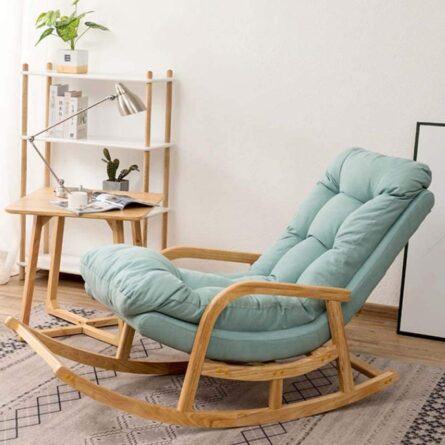 Hand Carved Rocking Chair Pure (Teak Wood) - Image 2