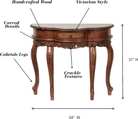 Furniture Piece Carved Wood Two Drawer Telephone Table - Image 5