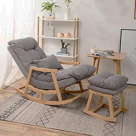Hand Carved Rocking Chair Pure (Teak Wood) - Image 4