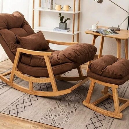 Hand Carved Rocking Chair Pure (Teak Wood) - Image 3