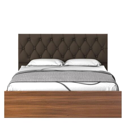 King Size Bed in Exotic Teak Finish with Hydraulic Storage - Image 2