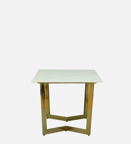 6 Seater Dining Set With Porcelain Top & Golden Base - Image 3