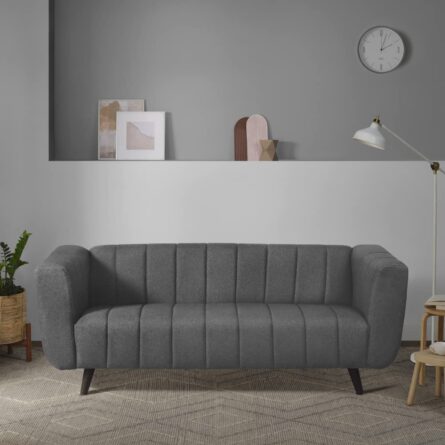 Joel Velvet Square Arm Sofa - Image 3