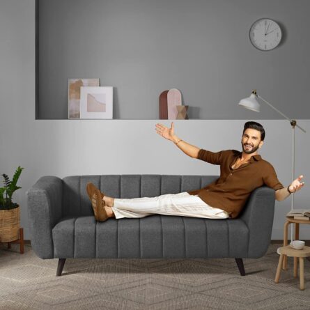 Joel Velvet Square Arm Sofa - Image 4