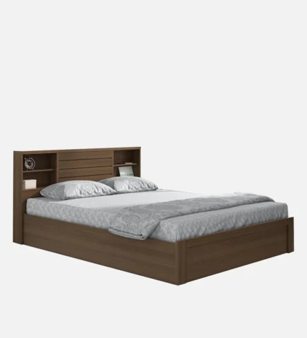 King Size Bed in Brown Finish with Box Storage - Image 2