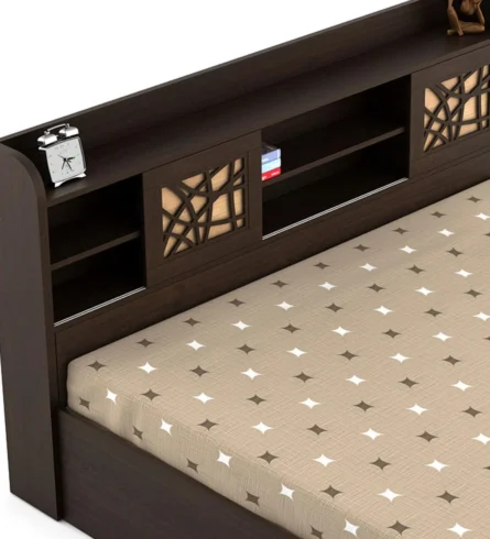 Mayflower King Size Bed in Vermount Woodpore Finish with Hydraulic Storage - Image 2